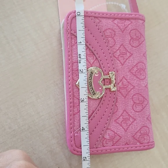 Juicy Couture Pink Heart Charm Wallet Small Cards And Money Organazer Logo Case - Picture 11 of 13